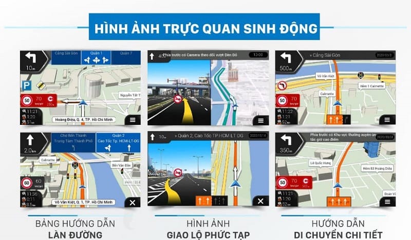 Phần mềm Vietmap S2 có hình ảnh trực quan và sinh động