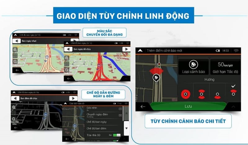 Vietmap S2 cho phép bạn có thể tùy chỉnh giao diện một cách linh động